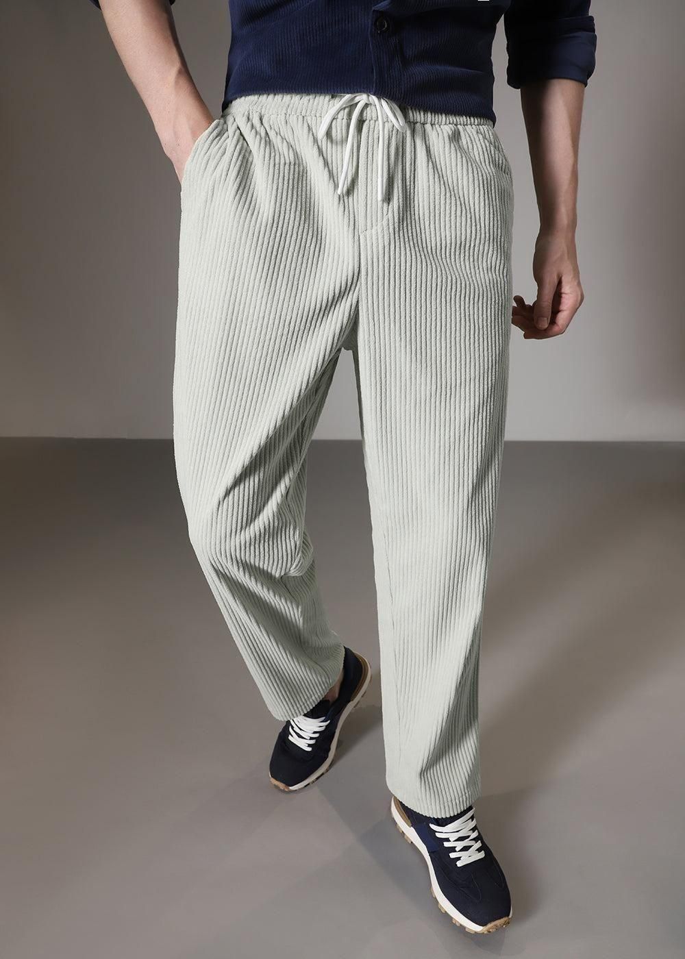 Men's Caudray Fabric Stylish Pants (Grey, Pack of 1)